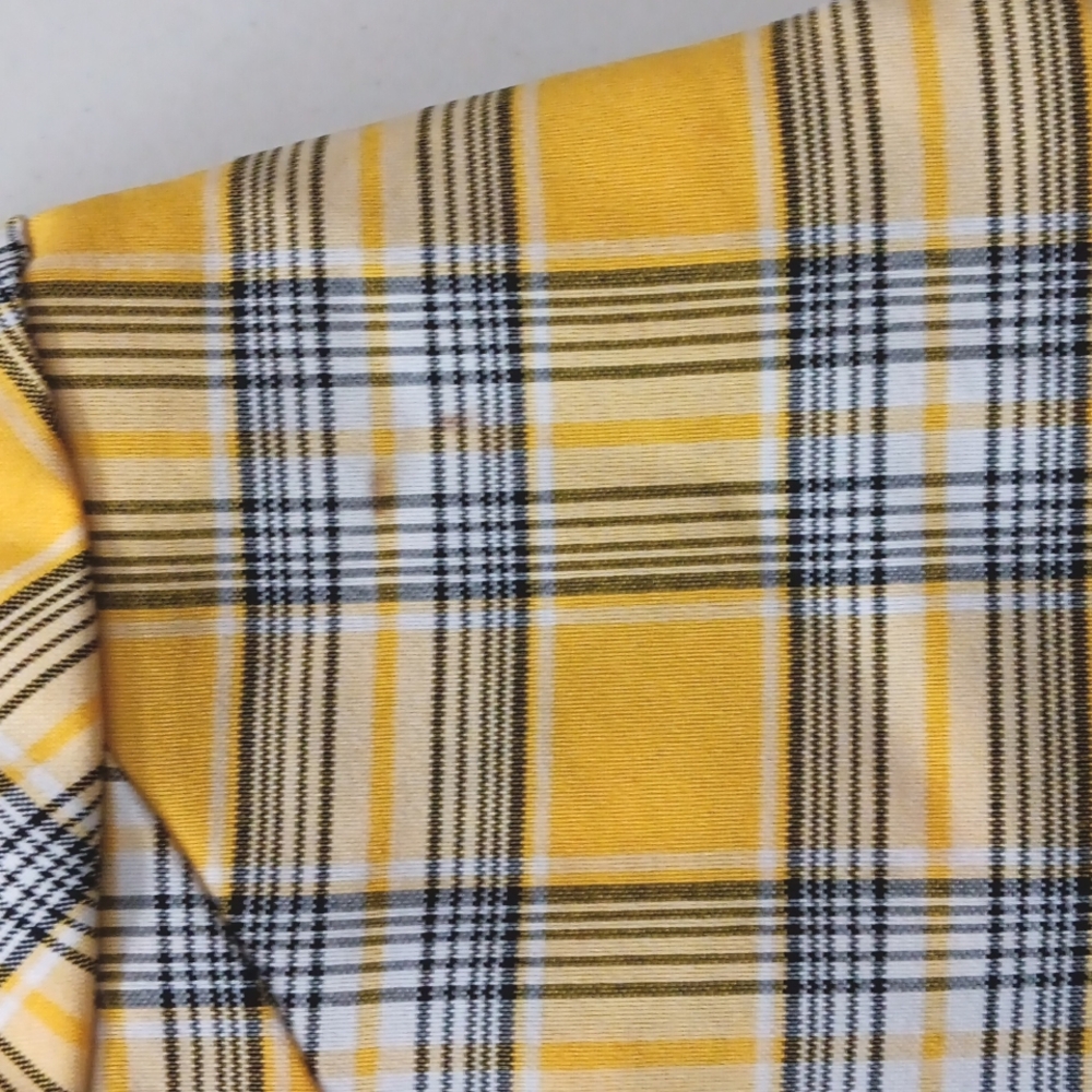Vintage Handmade yellow plaid tie-back, zip maxi dress. Medium. - Picture 14 of 14